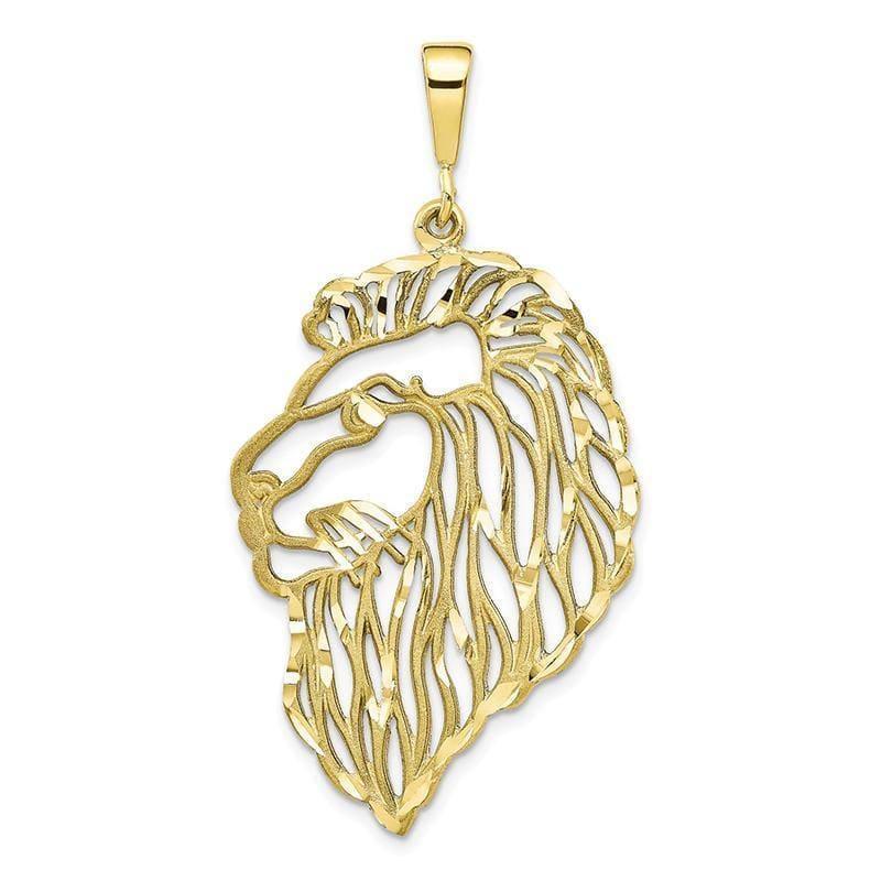 10k Solid Diamond-cut Lions Head Charm - Seattle Gold Grillz