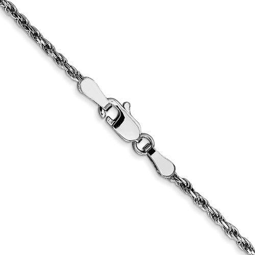 10k White Gold 1.6mm Machine Made Diamond Cut Rope Chain - Seattle Gold Grillz