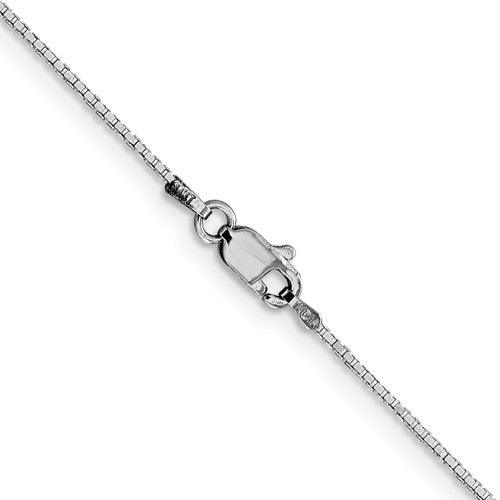 10k White Gold 1mm Box Chain - Seattle Gold Grillz