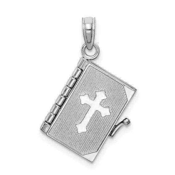 10K White Gold 3D Lords Prayer Bible Pendant - Seattle Gold Grillz