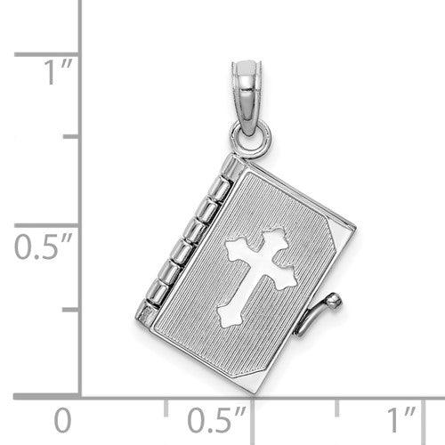 10K White Gold 3D Lords Prayer Bible Pendant - Seattle Gold Grillz