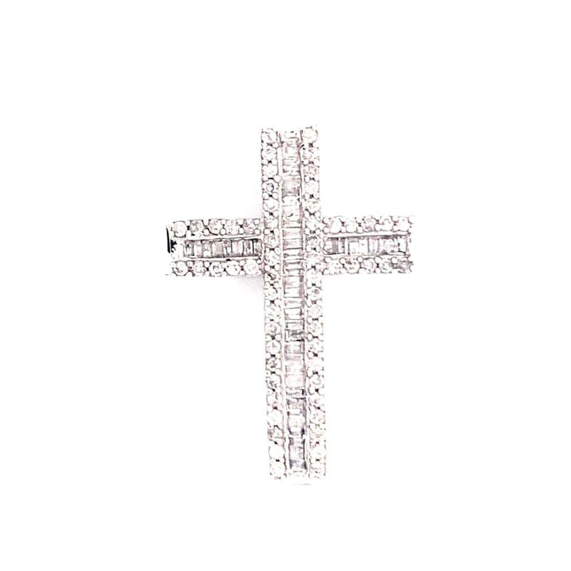 10k White Gold Diamond Cross - Seattle Gold Grillz
