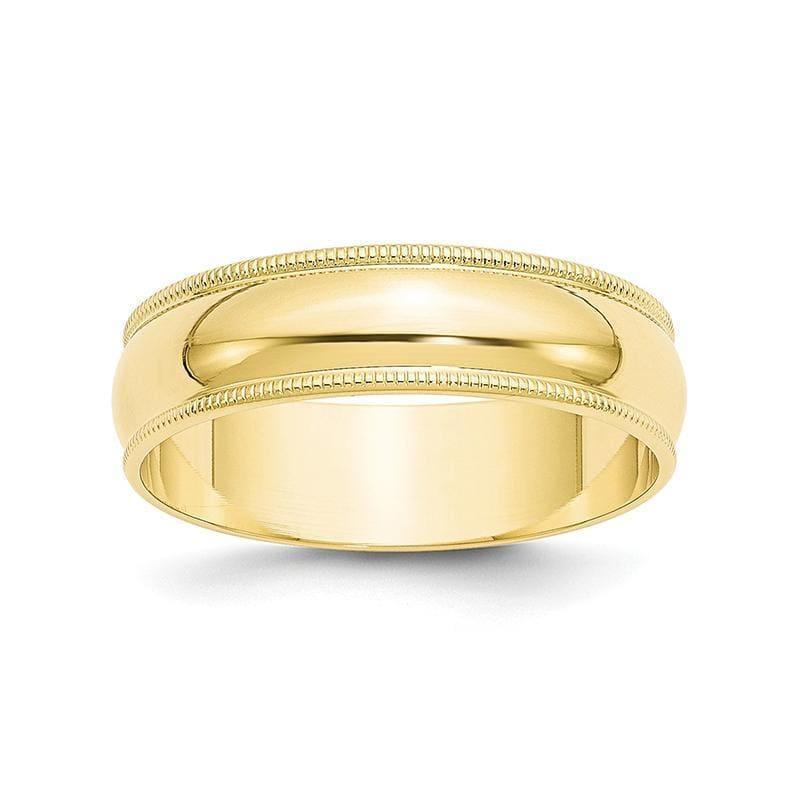 10KY 6mm LTW Milgrain Half Round Band - Seattle Gold Grillz