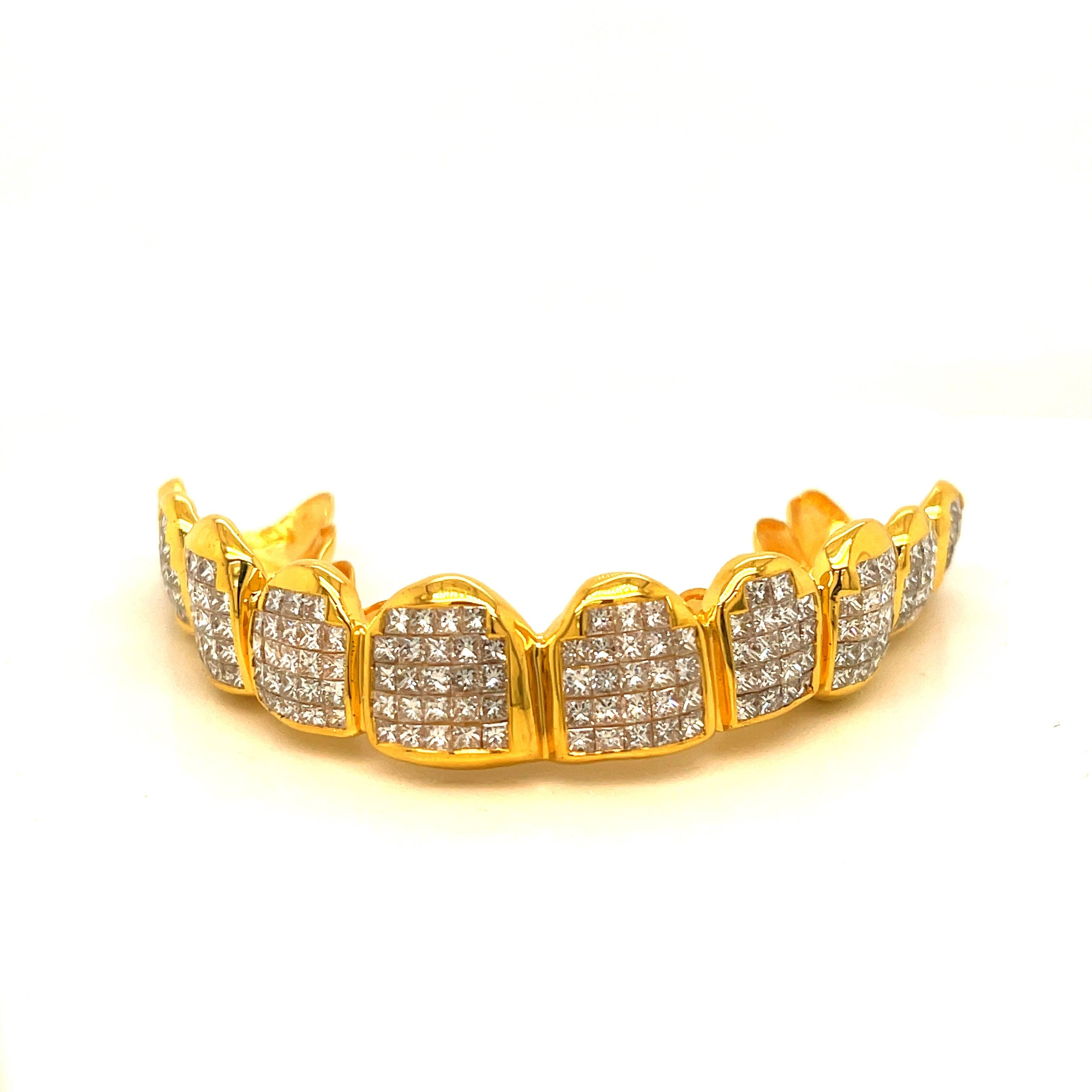 10pc 18k Gold Invisible Set Top Grillz - Seattle Gold Grillz