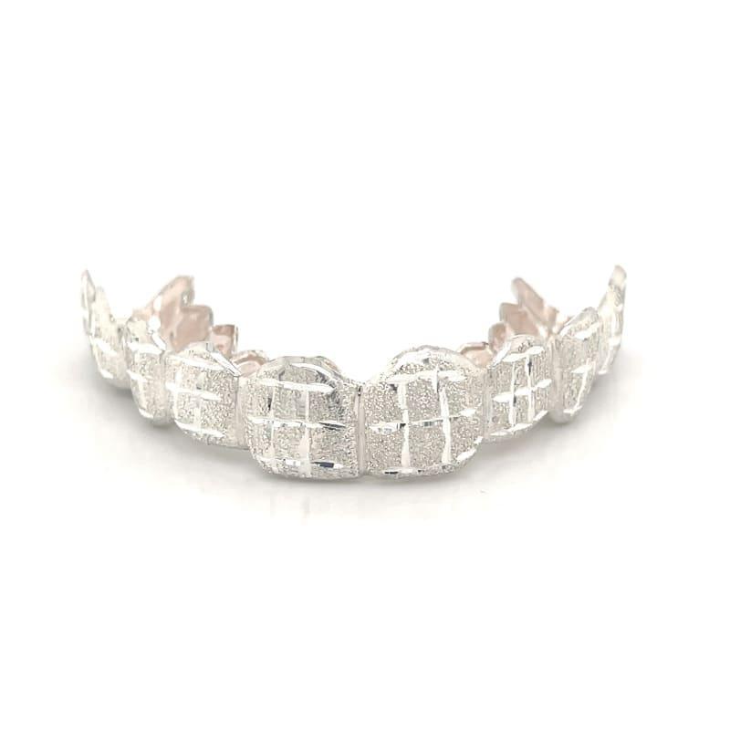 10pc Silver Dusted Bricks Grillz - Seattle Gold Grillz