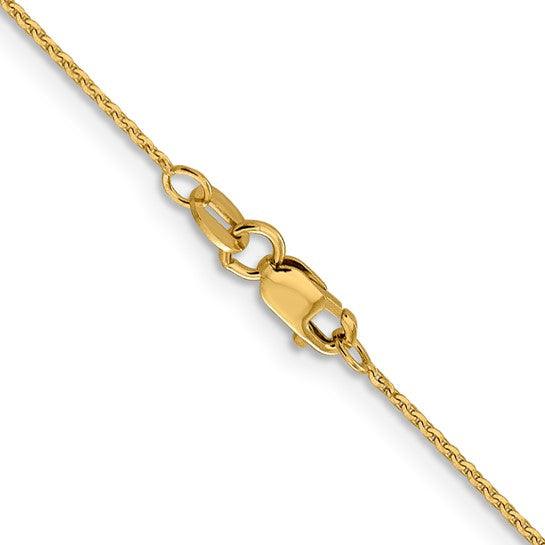 14k 0.90mm Diamond Cut Cable Chain