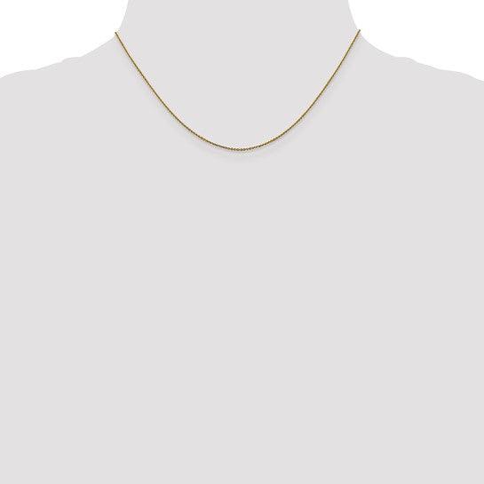 14k 0.90mm Diamond Cut Cable Chain