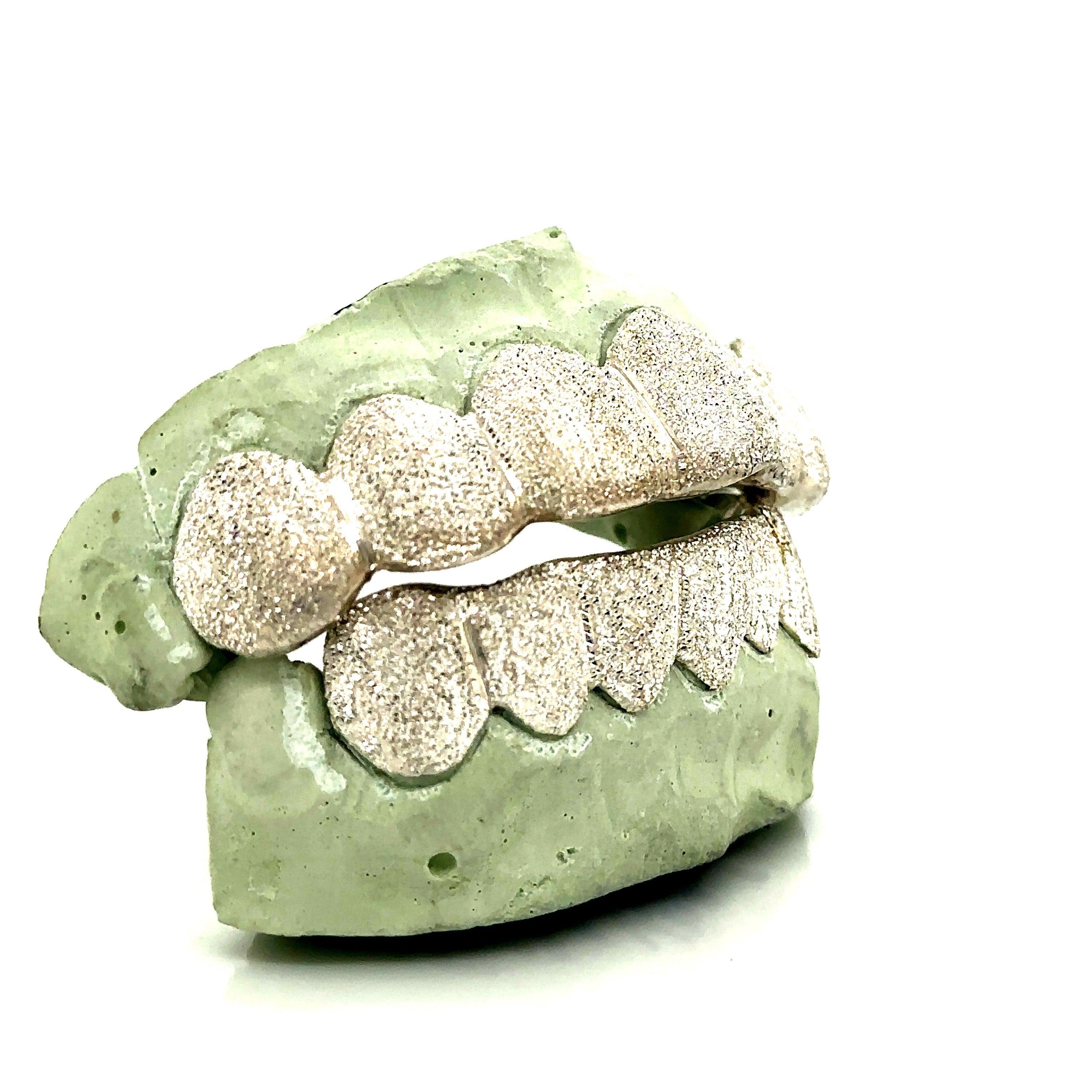 12pc Silver Diamond Dust Grillz - Seattle Gold Grillz
