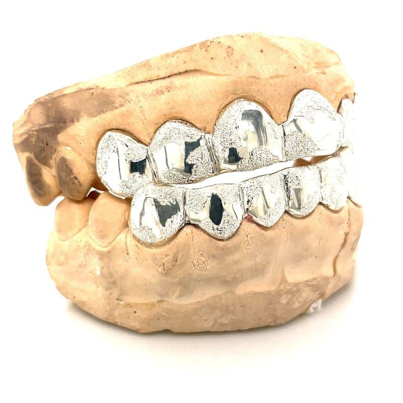 12pc Silver Earth Cut Grillz - Seattle Gold Grillz