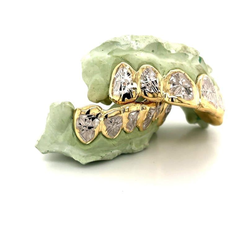 12pc Two Tone Sunburst Grillz - Seattle Gold Grillz