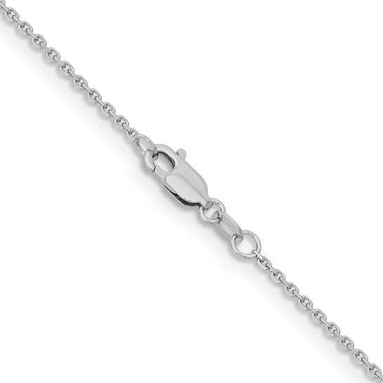 14k White Gold 1.30mm Diamond Cut Cable Chain