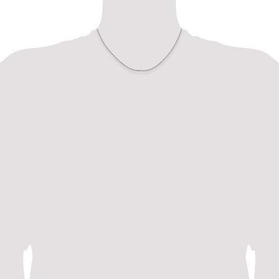 14k White Gold 1.30mm Diamond Cut Cable Chain