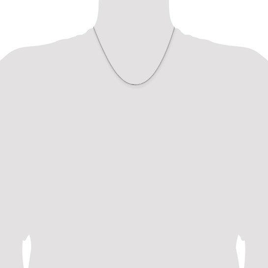 14k White Gold 1.30mm Diamond Cut Cable Chain