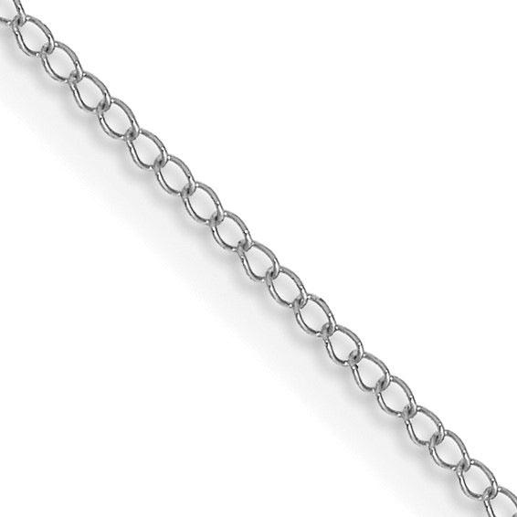 14k 0.5mm White Gold Carded Curb Chain - Seattle Gold Grillz