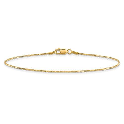 14k 0.95mm Box Bracelet - Seattle Gold Grillz