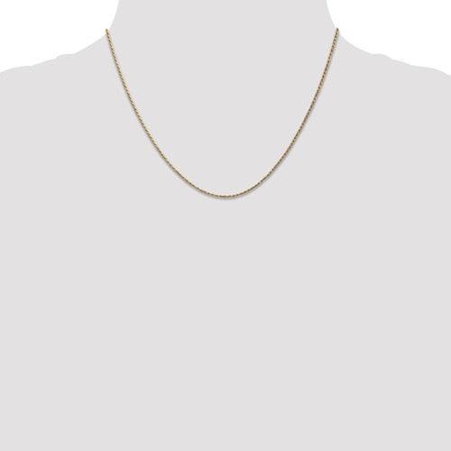 14k 0.95mm Carded Cable Rope Chain - Seattle Gold Grillz