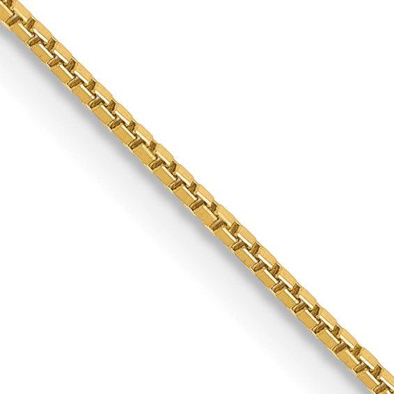14k 0.9mm Box Chain - Seattle Gold Grillz