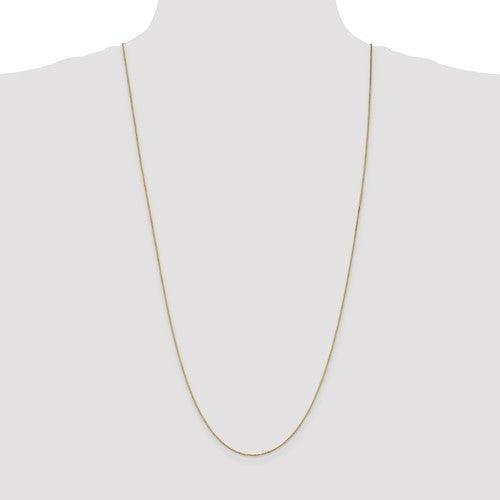 14k 0.9mm Box Chain with Spring Ring - Seattle Gold Grillz
