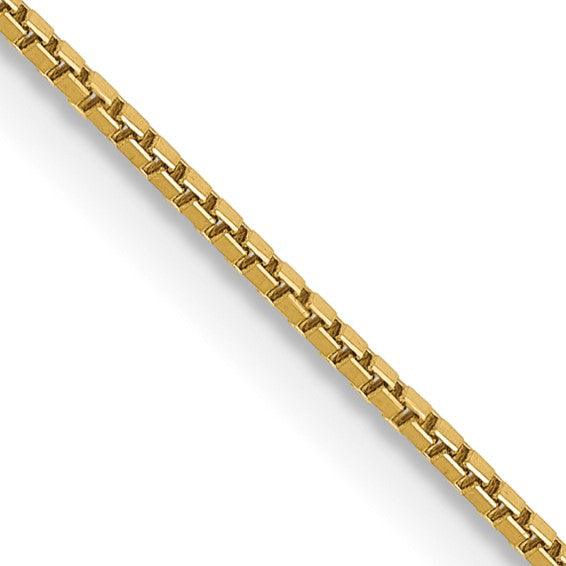 14k 0.9mm Box Chain with Spring Ring - Seattle Gold Grillz