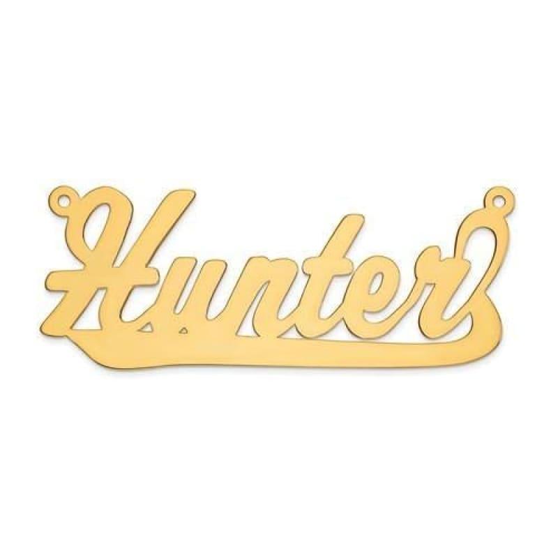 14K .013 Gauge Polished Name Plate Pendant - Seattle Gold Grillz