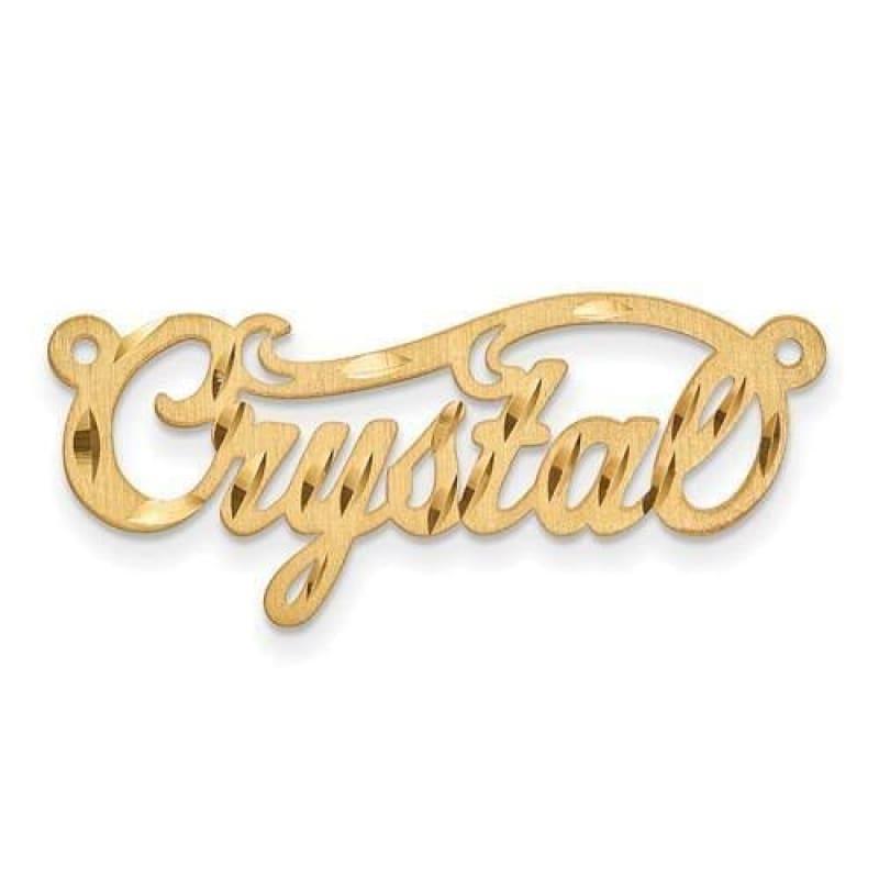 14k .018 Gauge Satin Diamond-Cut Name Plate Pendant - Seattle Gold Grillz