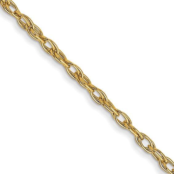 14K 1.35mm Carded Cable Rope Chain - Seattle Gold Grillz