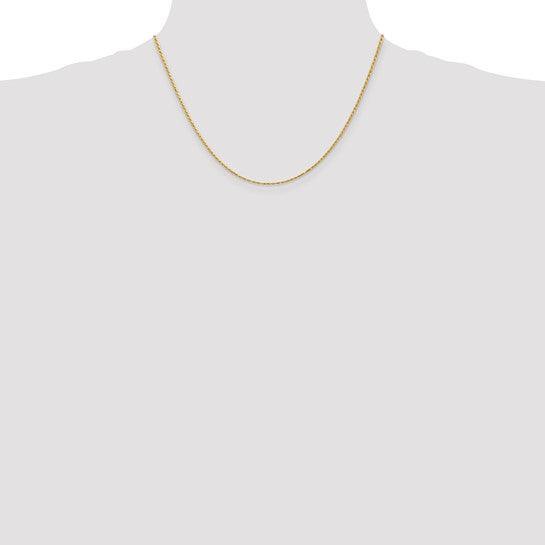 14k 1.3mm Solid Diamond-cut Machine-Made with Lobster Rope Chain - Seattle Gold Grillz