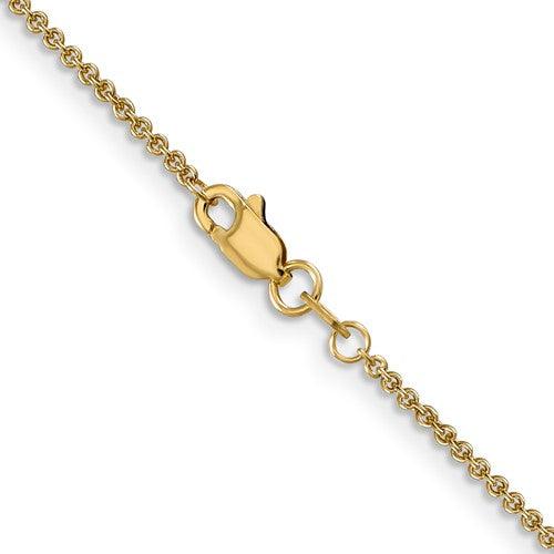 14k 1.4mm Round Open Cable Chain - Seattle Gold Grillz