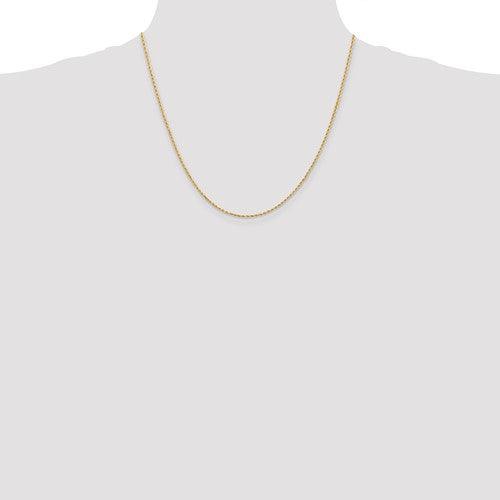 14k 1.50mm Diamond Cut Rope with Lobster Clasp Chain - Seattle Gold Grillz