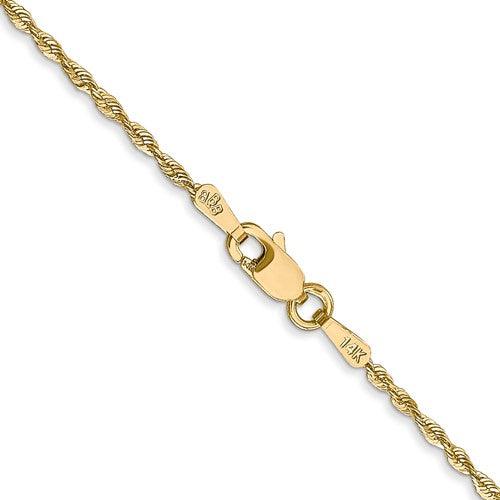 14k 1.5mm Diamond Cut Extra-Light Rope Chain - Seattle Gold Grillz