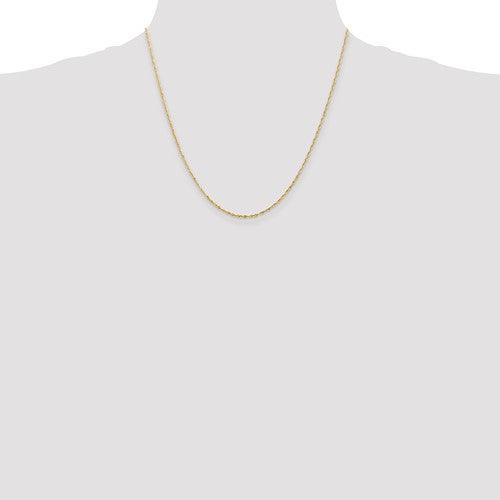 14k 1.5mm Diamond Cut Extra-Light Rope Chain - Seattle Gold Grillz