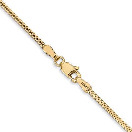 14k 1.6mm Round Snake Chain - Seattle Gold Grillz