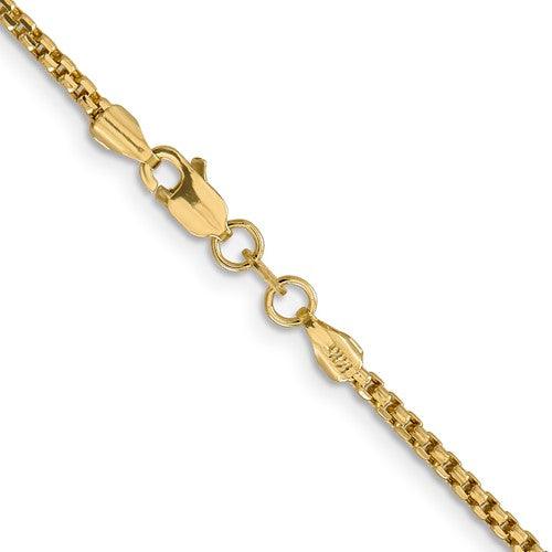 14k 1.75mm Hollow Round Box Chain - Seattle Gold Grillz