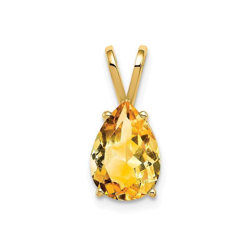 14k 10x7mm Pear Citrine pendant - Seattle Gold Grillz