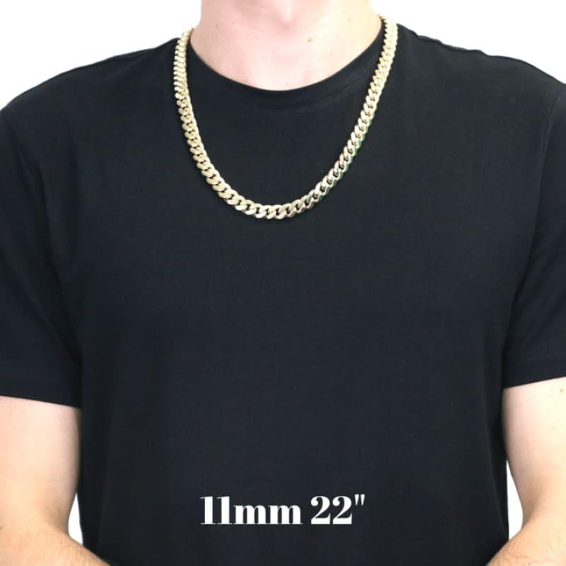 14k 11mm Solid Miami Cuban Link Chain - Seattle Gold Grillz