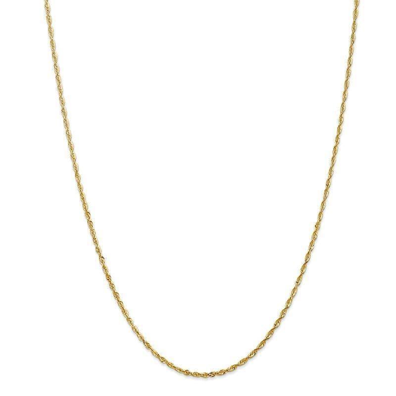 14k 2.0mm Diamond-cut Extra-Light Rope Chain - Seattle Gold Grillz