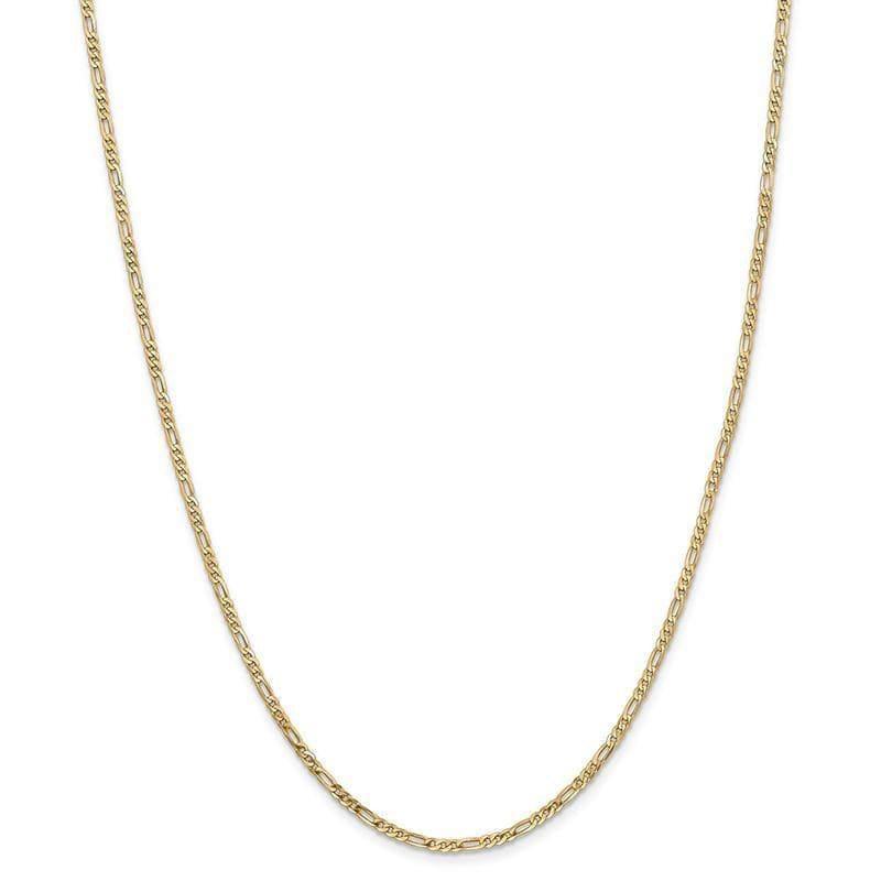 14k 2.25mm Flat Figaro Chain - Seattle Gold Grillz