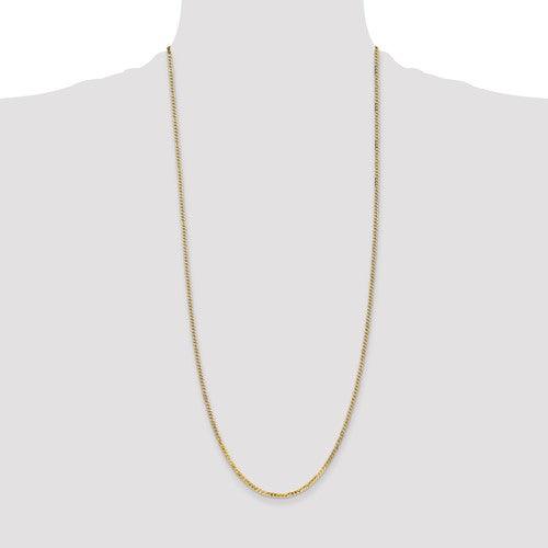 14k 2.2mm Beveled Curb Chain - Seattle Gold Grillz