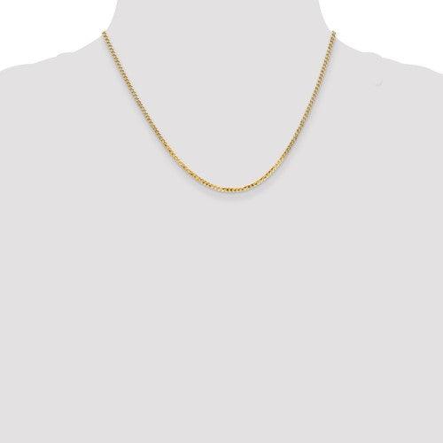 14k 2.2mm Beveled Curb Chain - Seattle Gold Grillz