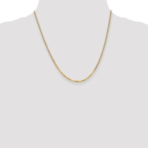 14k 2.2mm Beveled Curb Chain - Seattle Gold Grillz
