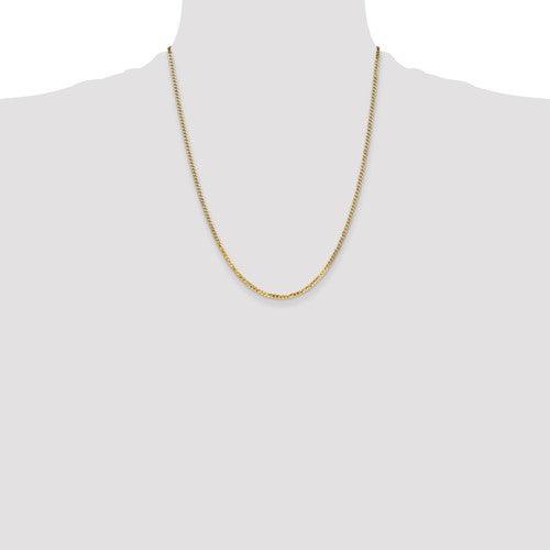 14k 2.2mm Beveled Curb Chain - Seattle Gold Grillz
