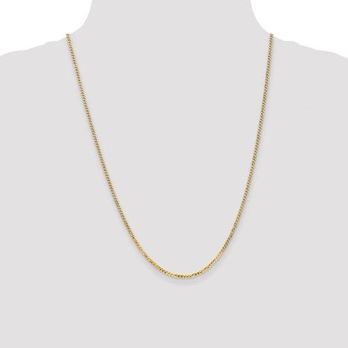 14k 2.2mm Beveled Curb Chain - Seattle Gold Grillz