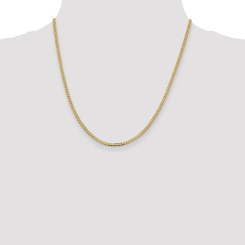 14k 2.3mm Beveled Curb Chain - Seattle Gold Grillz