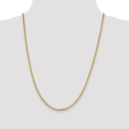 14k 2.3mm Beveled Curb Chain - Seattle Gold Grillz