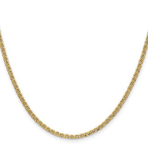 14k 2.40mm Semi-Solid Anchor Chain - Seattle Gold Grillz