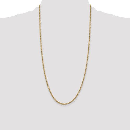 14k 2.5mm Handmade Regular Rope Chain - Seattle Gold Grillz