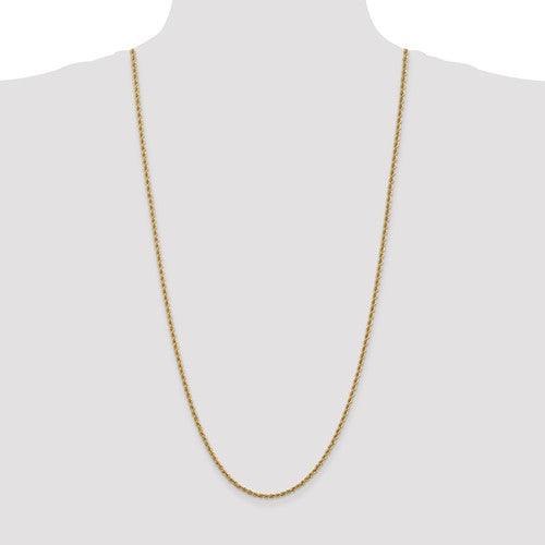 14k 2.5mm Handmade Regular Rope Chain - Seattle Gold Grillz