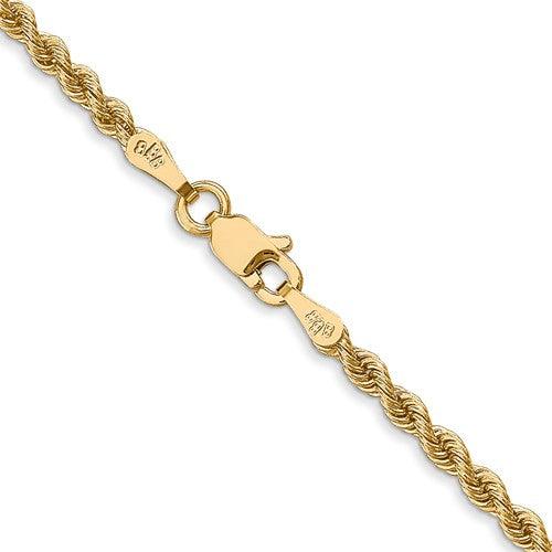 14k 2.5mm Handmade Regular Rope Chain - Seattle Gold Grillz