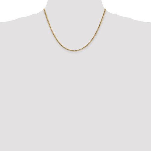 14k 2.5mm Handmade Regular Rope Chain - Seattle Gold Grillz