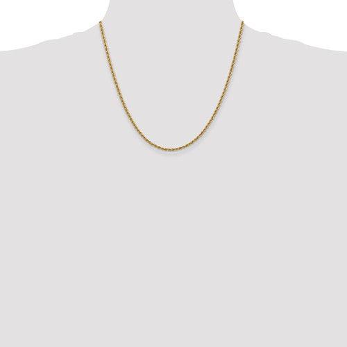 14k 2.5mm Handmade Regular Rope Chain - Seattle Gold Grillz